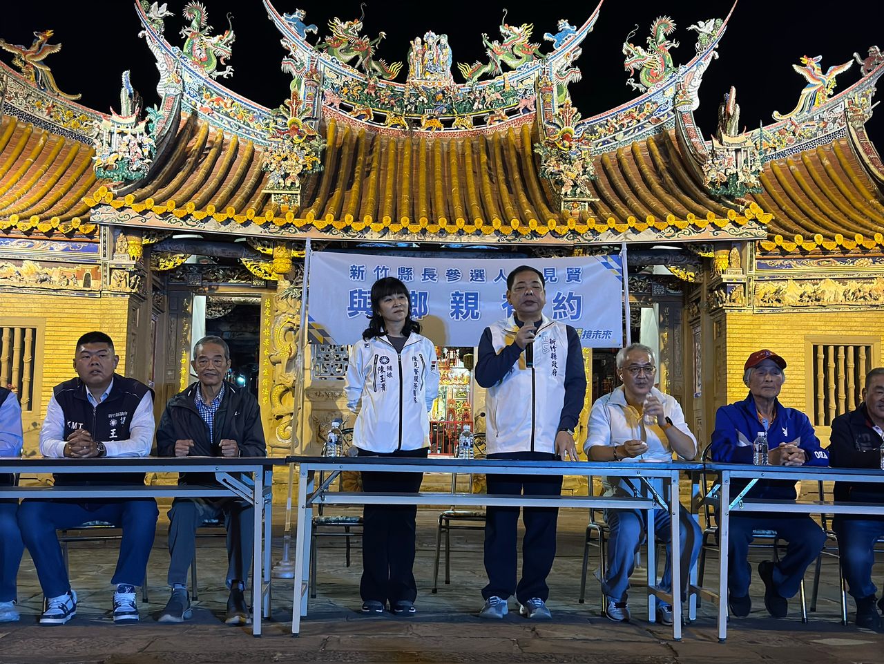 陳見賢下鄉北埔問政 藍營客庄基層凝聚支持爆場