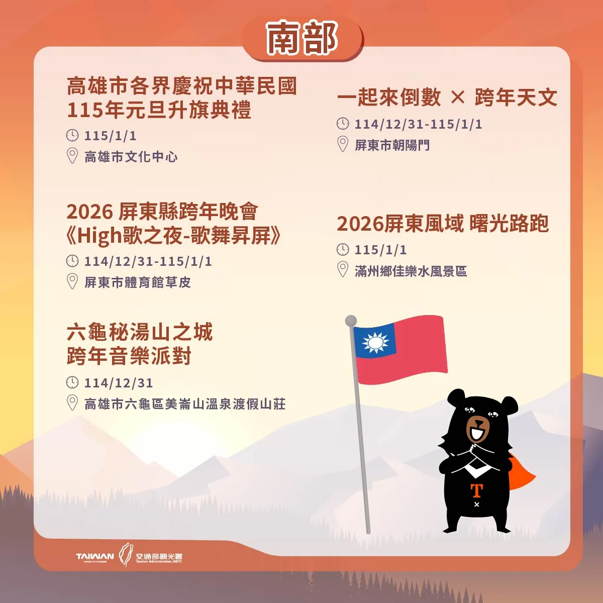 南部跨年、迎曙光活动。观光署提供