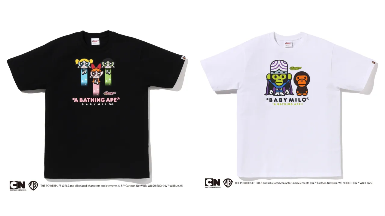 BAPE X 《飞天小女警》联名T恤，各2799元。品牌提供