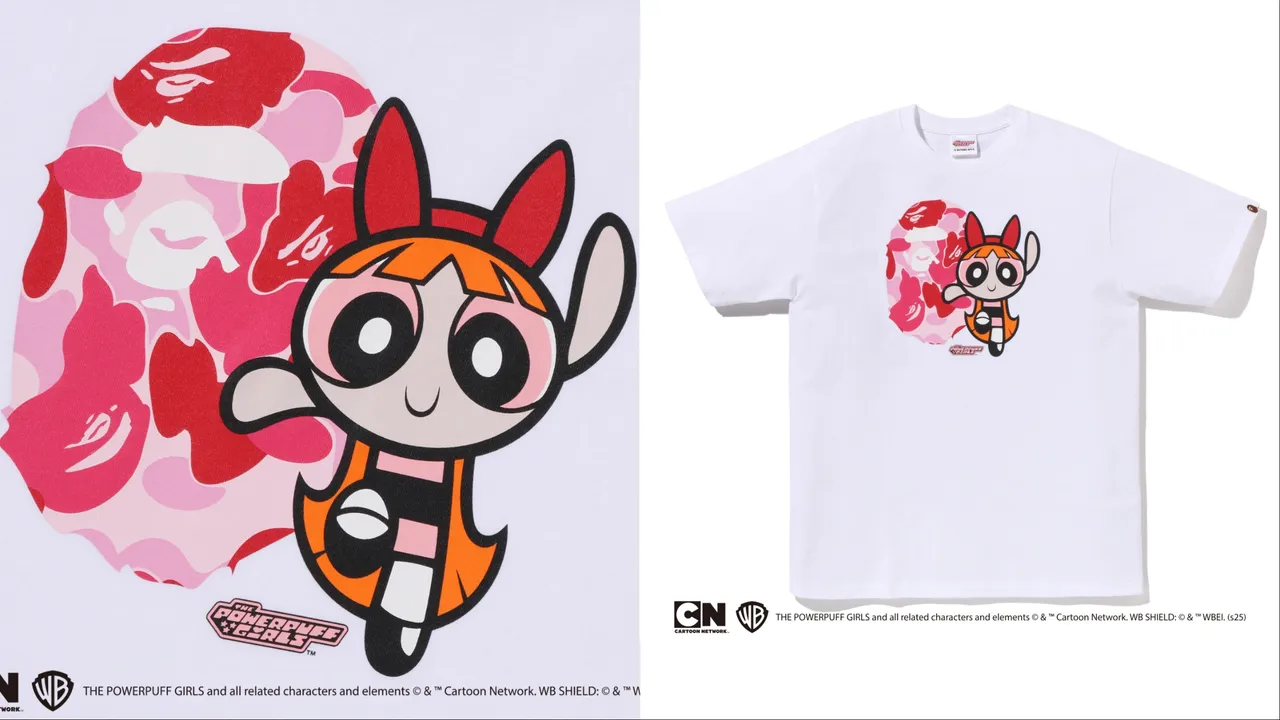 BAPE X 《飞天小女警》联名印花T恤融入每位女孩的代表色，2799元。品牌提供