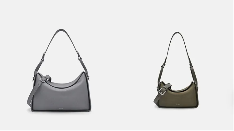 PEDRO Demi Maxi皮革肩背包（左）4990元、Demi皮革經典包（右）4290元。品牌提供