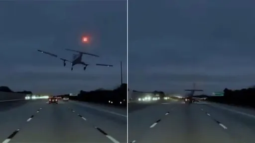 影片｜公路迫降「飞机追撞汽车」　女驾驶：你知道我多爱我的车吗