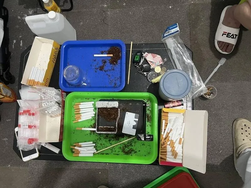 犯罪集团制作三级毒品「彩虹烟」，以每包18支约5000元价格贩售牟利，遭检警破获。检方提供