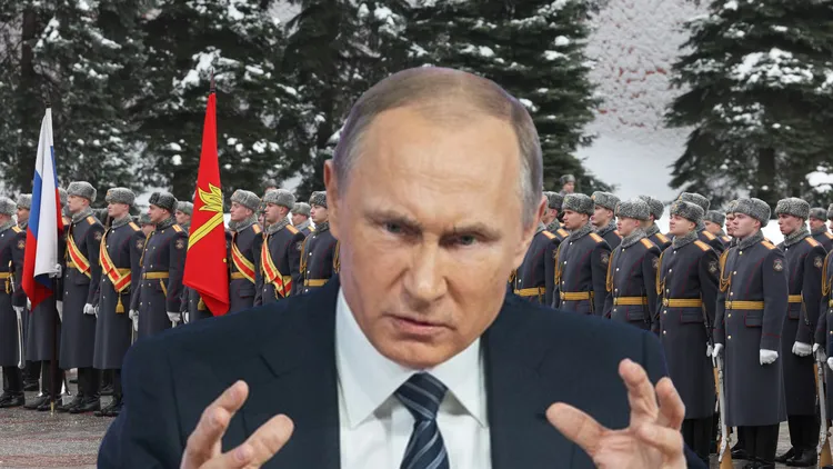 普丁領導的俄羅斯對西方的軍事威脅日盛。合成畫面。路透社