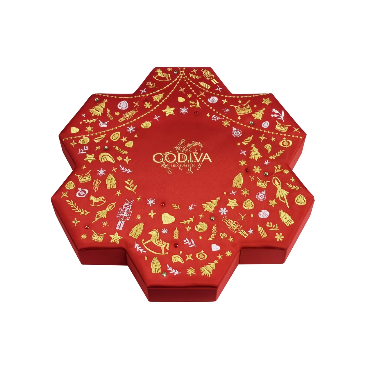 圣诞巧克力雪花形礼盒32颗装。业者提供