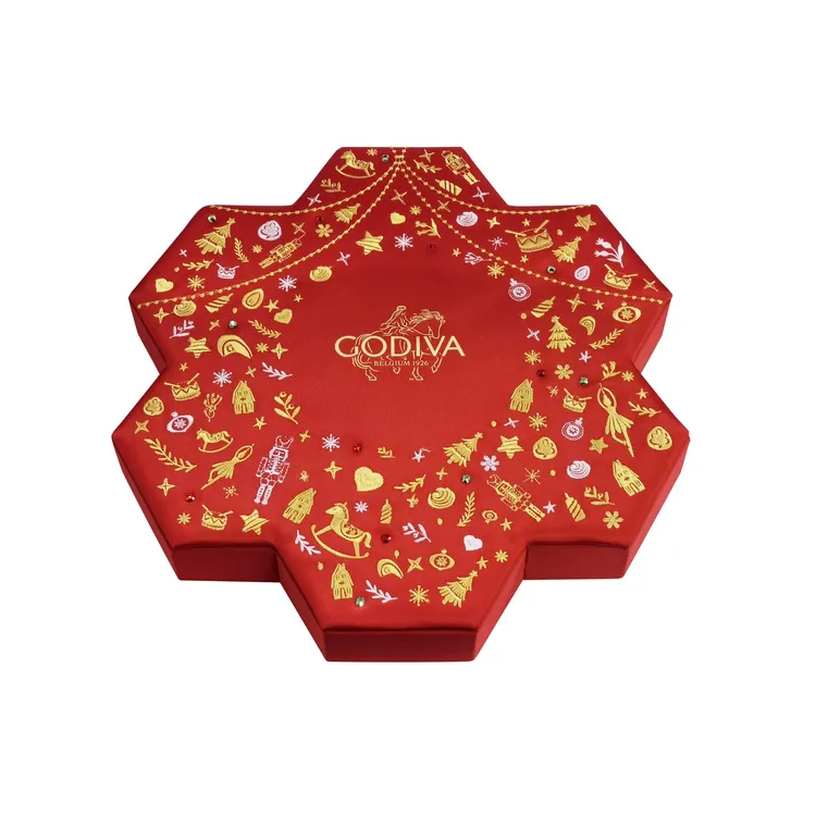 聖誕巧克力雪花形禮盒32顆裝。業者提供