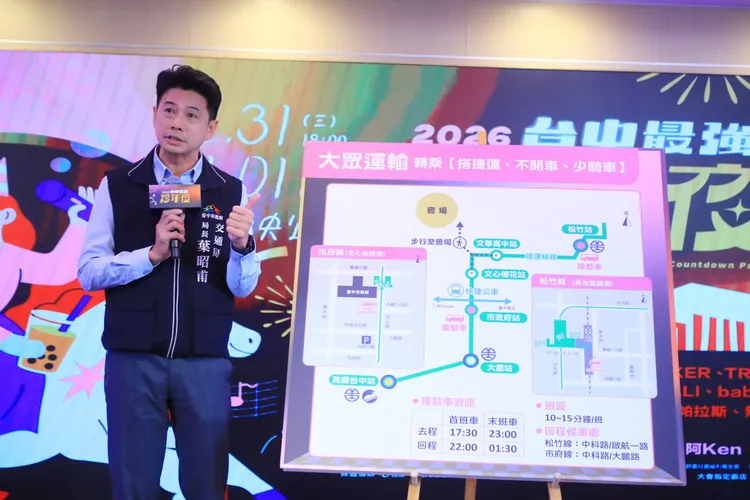 交通局長葉昭甫說明運輸資訊。市府提供