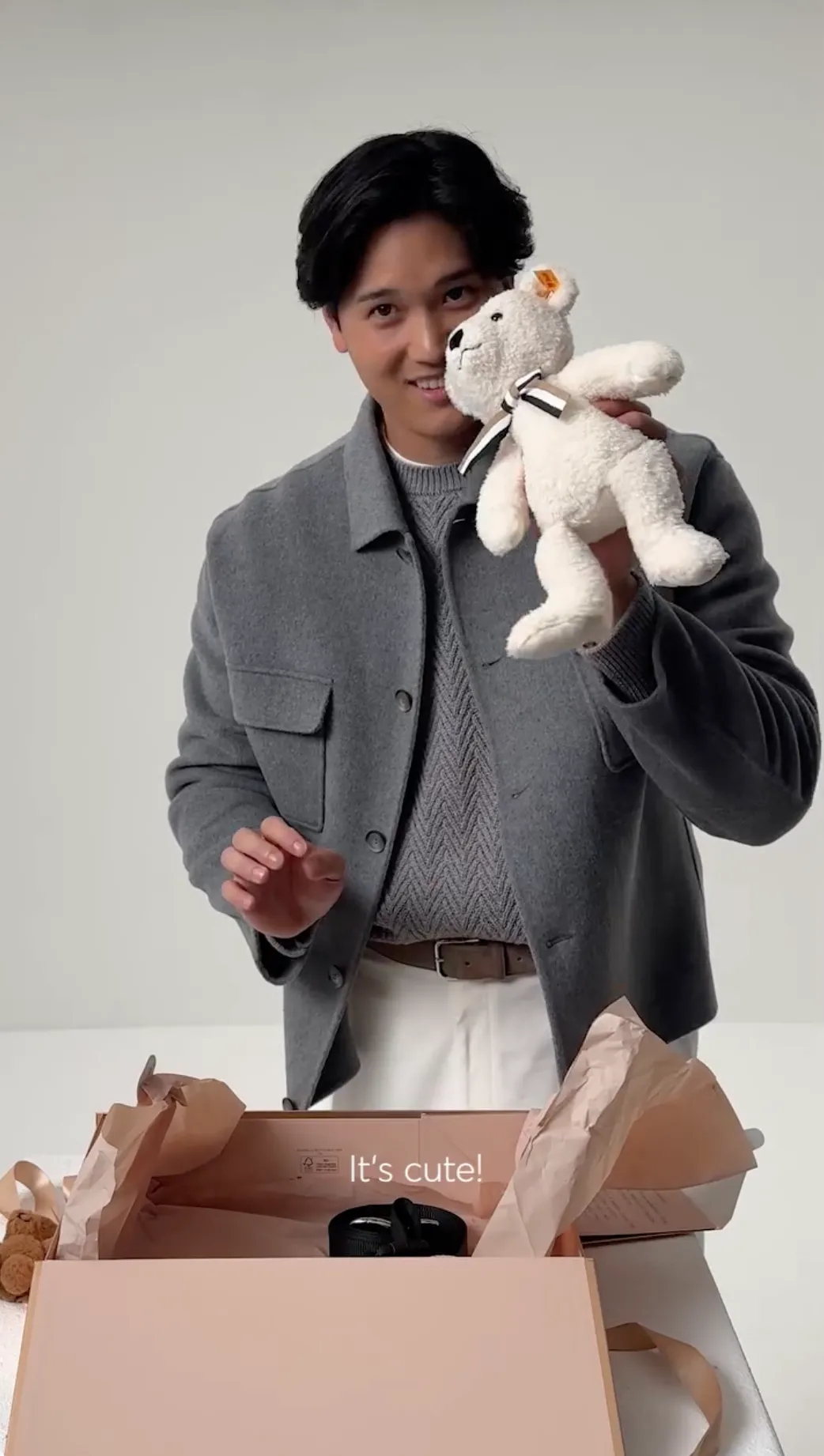 大谷翔平收到超可爱的BOSS x Steiff联名泰迪熊。品牌提供