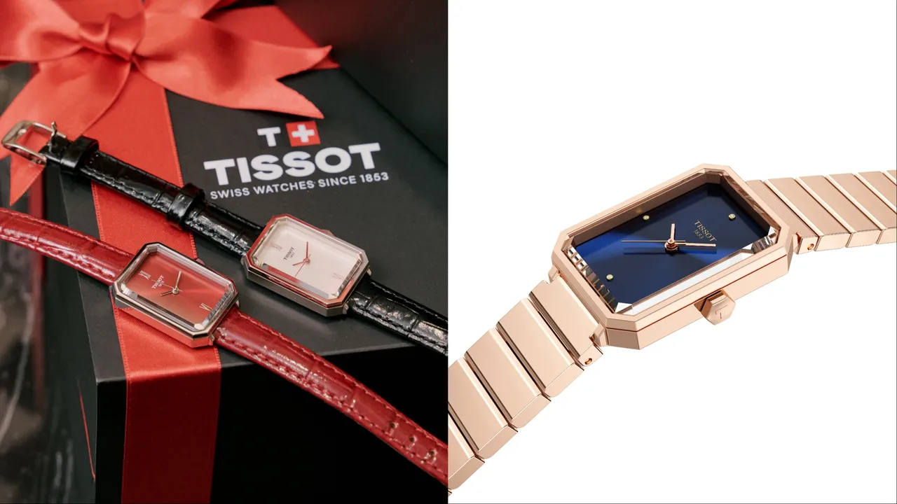 SRV方形腕表，不仅拥有亲民价格优势，俐落方形外壳配上多角切割镜面呈现出宝石般的璀璨质感。品牌提供