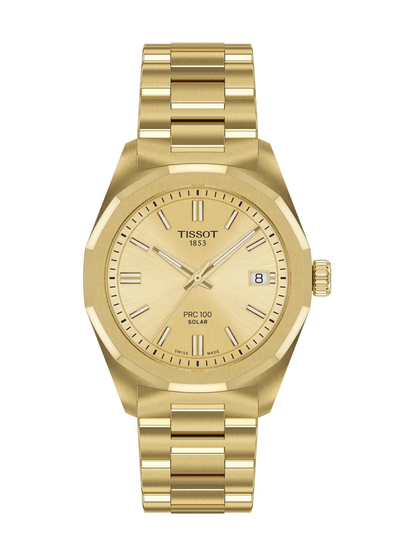 TISSOT PRC 100 Solar太阳能腕表34mm（PVD全金），1万8400元。品牌提供