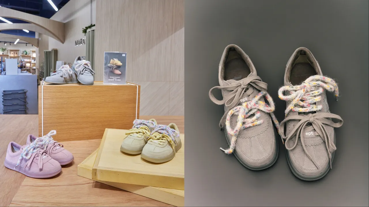 圣水洞限定版SANTOS经典德训鞋以全麂皮配上柔和色调。品牌提供