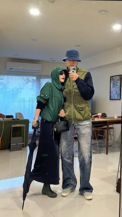 风田和老婆合照，2人形成最萌身高差。翻摄风田IG