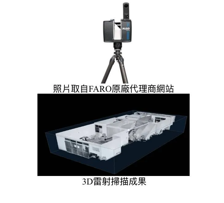 北市警使用的3D雷射掃描儀。翻攝畫面
