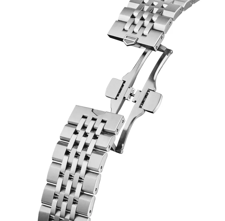 TAG Heuer Carrera馬年限量版計時腕錶搭載全新七珠精鋼鍊帶。品牌提供