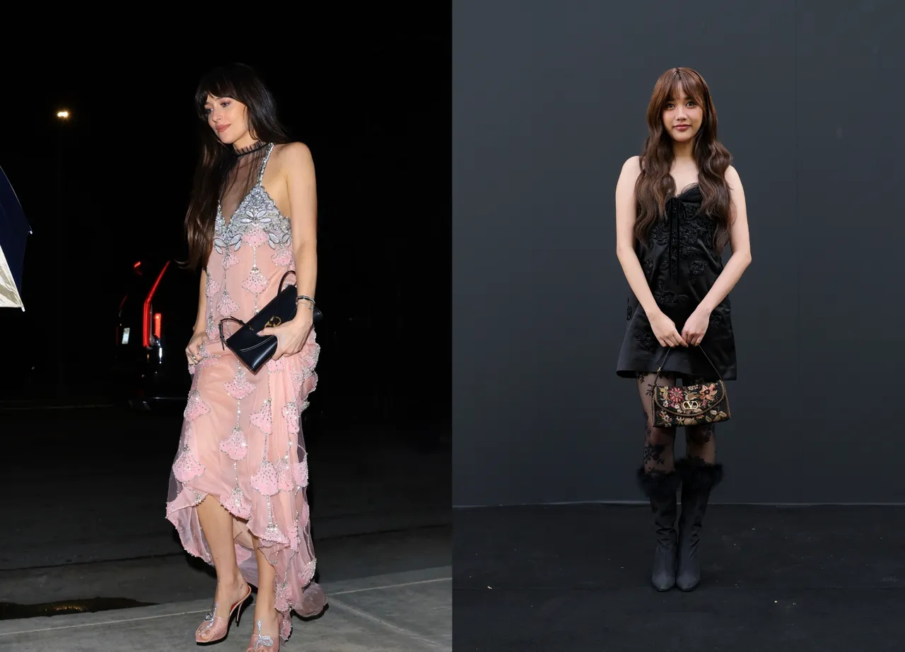 Valentino品牌大使Dakota Johnson（左）、Freen Sarocha（右）也纷纷拎起DeVain包。品牌提供