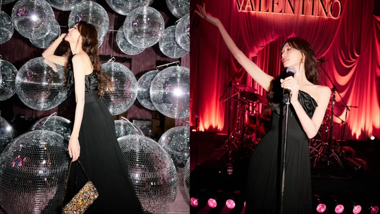 林志玲身上的優雅造型，難掩她化身熱血歌手的夢想。翻攝林志玲IG