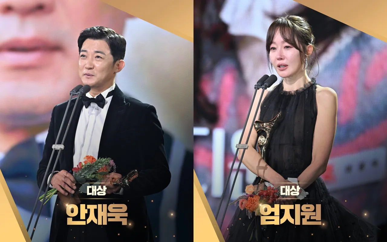 《拜托老鹰5兄弟！》安在旭（左图）及严志媛共同拿下年度大奖。翻摄KBS
