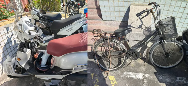 根據車損情形判斷，機車、腳踏車發生車禍後騎士倒地不起，才又遭貨車輾過。民眾提供