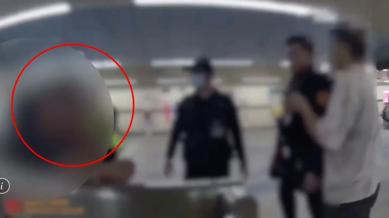 陈男因工作压力加上喝酒，在捷运站内情绪失控而大吼大叫。翻摄画面