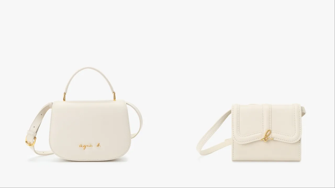 agnès b. City皮革两用肩背包（左）1万8580元、b. Logo皮夹单肩包（右）8580元。品牌提供