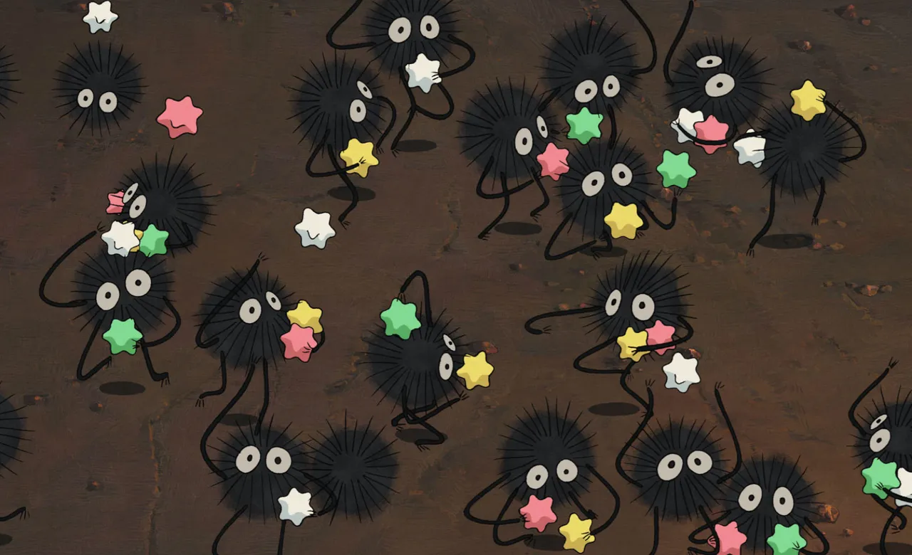 古锥的「煤炭精灵」出现在凤梨酥里，让消费者笑不出来。翻摄日本吉卜力官网