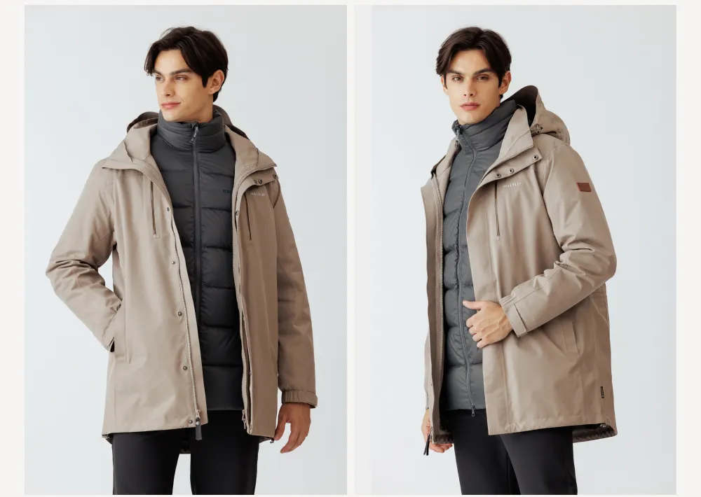 山顶鸟GORE-TEX二合一防水石墨烯蓄热羽绒长大衣，2万5800元。品牌提供