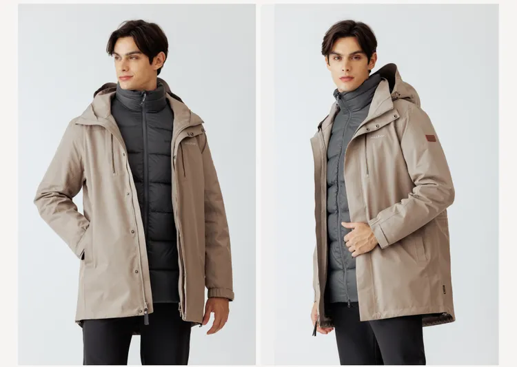 山頂鳥GORE-TEX二合一防水石墨烯蓄熱羽絨長大衣，2萬5800元。品牌提供