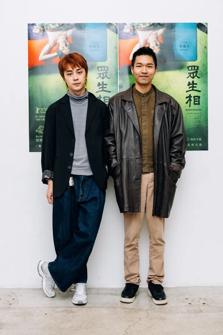 張迪文（左）和導演李駿碩合作《眾生相》。佳映提供
