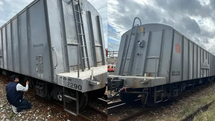 台铁今有员工于花莲站水泥山线发生职灾事件，惨遭7405次货物列车撞击不幸身亡。警方提供