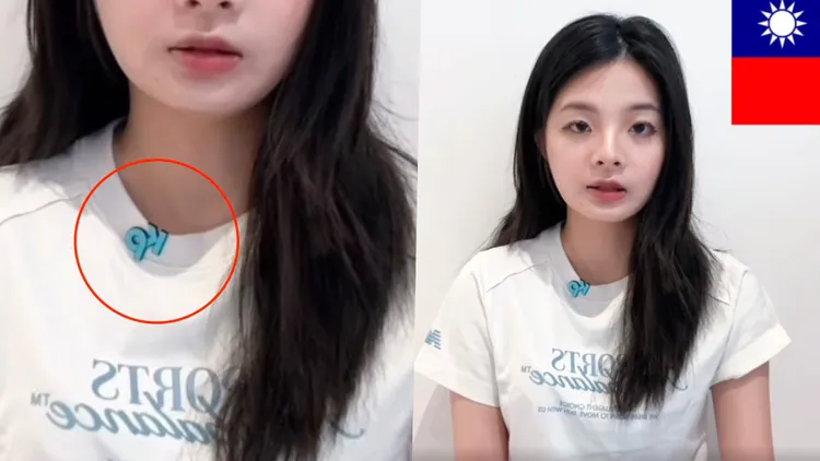 应佳妤被发现配戴KP标志的徽章。翻摄自应佳妤脸书