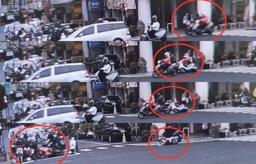 台中機車路口碰撞　待轉區「路景第一排」衰遭波及