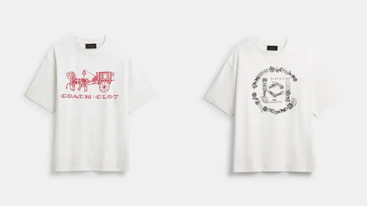 COACH X CLOT馬車圖案休閒T恤（左）4200元、休閒T恤（右）2900元。品牌提供