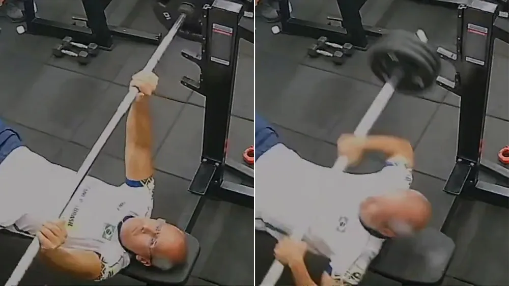 影片｜博物馆长卧推遛手「杠铃砸胸」　起身走3步突倒地丧命