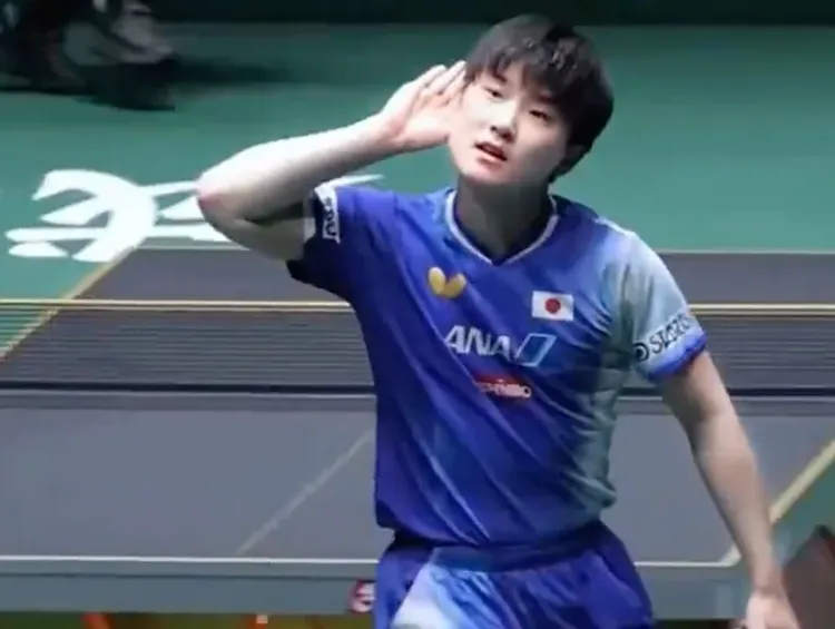 張本智和挑釁中國球迷。  翻攝微博