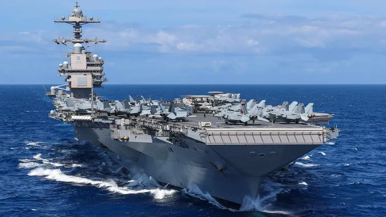 美军最强航母福特舰。翻摄US NAVY
