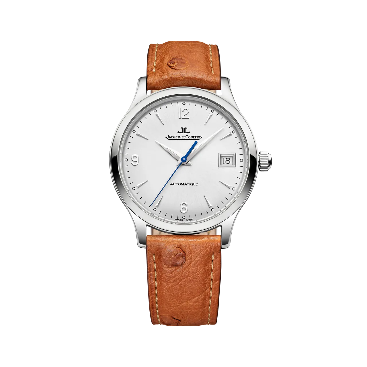 積家Master Control Classic大師系列腕錶，36mm，精鋼錶殼，銀色太陽放射狀飾紋錶盤，棕色鴕鳥皮錶帶，899型自動上鏈機械機芯 ，動力儲存70小時 ，防水深度50米，限量500只，27萬2000元。品牌提供