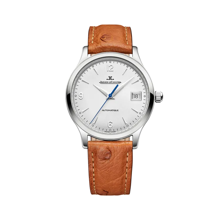 積家Master Control Classic大師系列腕錶，36mm，精鋼錶殼，銀色太陽放射狀飾紋錶盤，棕色鴕鳥皮錶帶，899型自動上鏈機械機芯 ，動力儲存70小時 ，防水深度50米，限量500只，27萬2000元。品牌提供