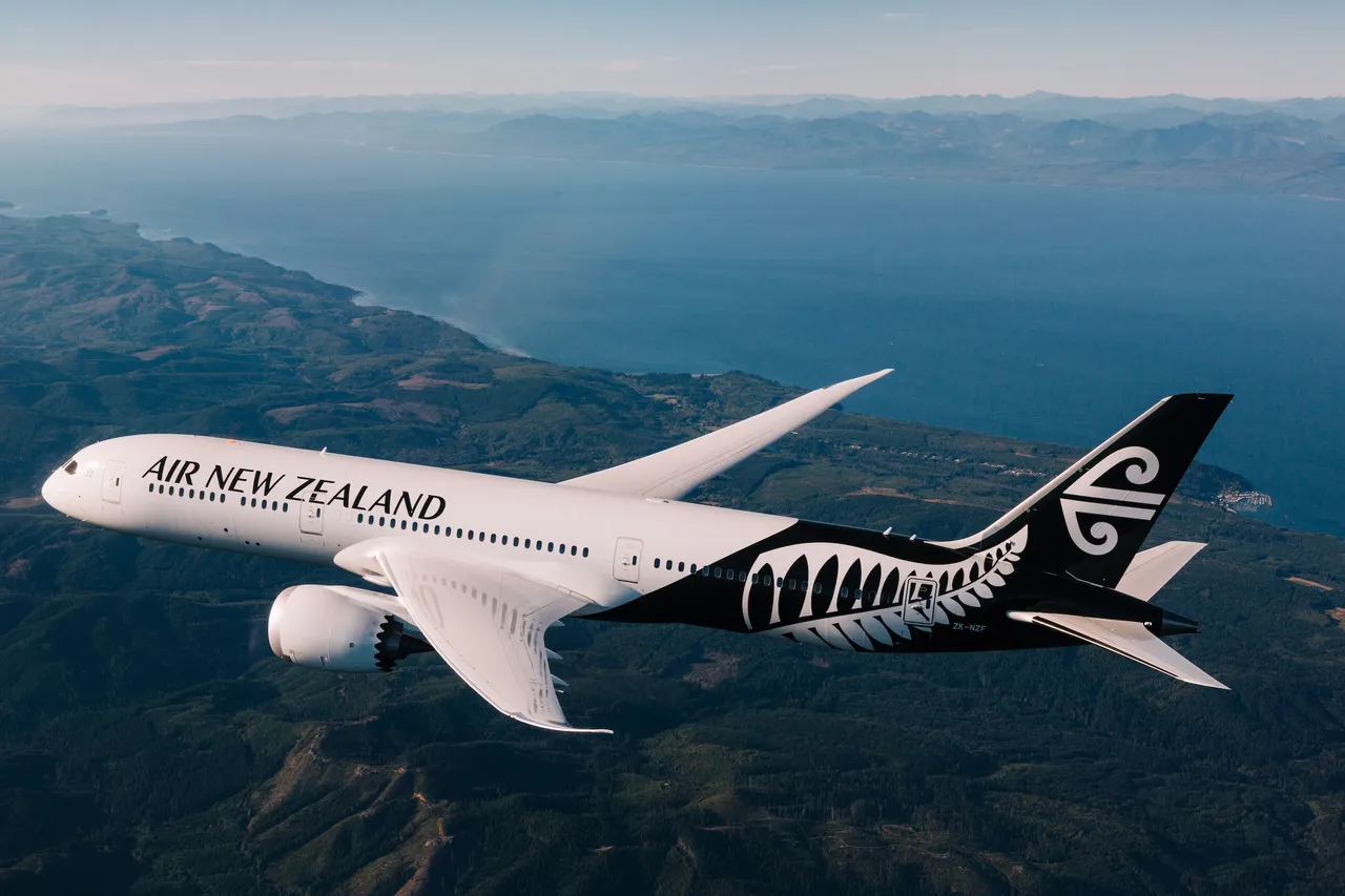 纽西兰航空班机。纽西兰航空提供