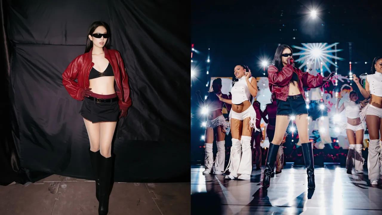 Jennie在新加坡的演唱會上，當起火辣香奈兒女郎。品牌提供