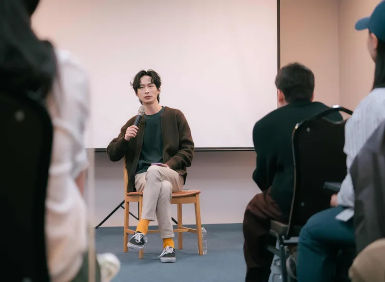 黃河分享緊張心魔。公視台語台提供