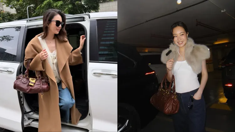 Melody（左）、Melinda（右）双双以「狗仔视角」捕捉时髦瞬间。翻摄Melody、Melinda IG