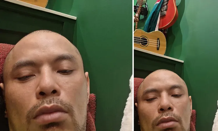 黄明志po出自拍照后秒删。翻摄黄明志IG