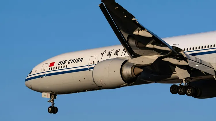 示意图，图为中国国际航空飞机。翻摄自Unsplash