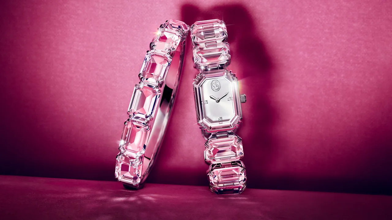 SWAROVSKI Millenia手镯（左）9500元、Millenia手表（右）1万6000元。品牌提供