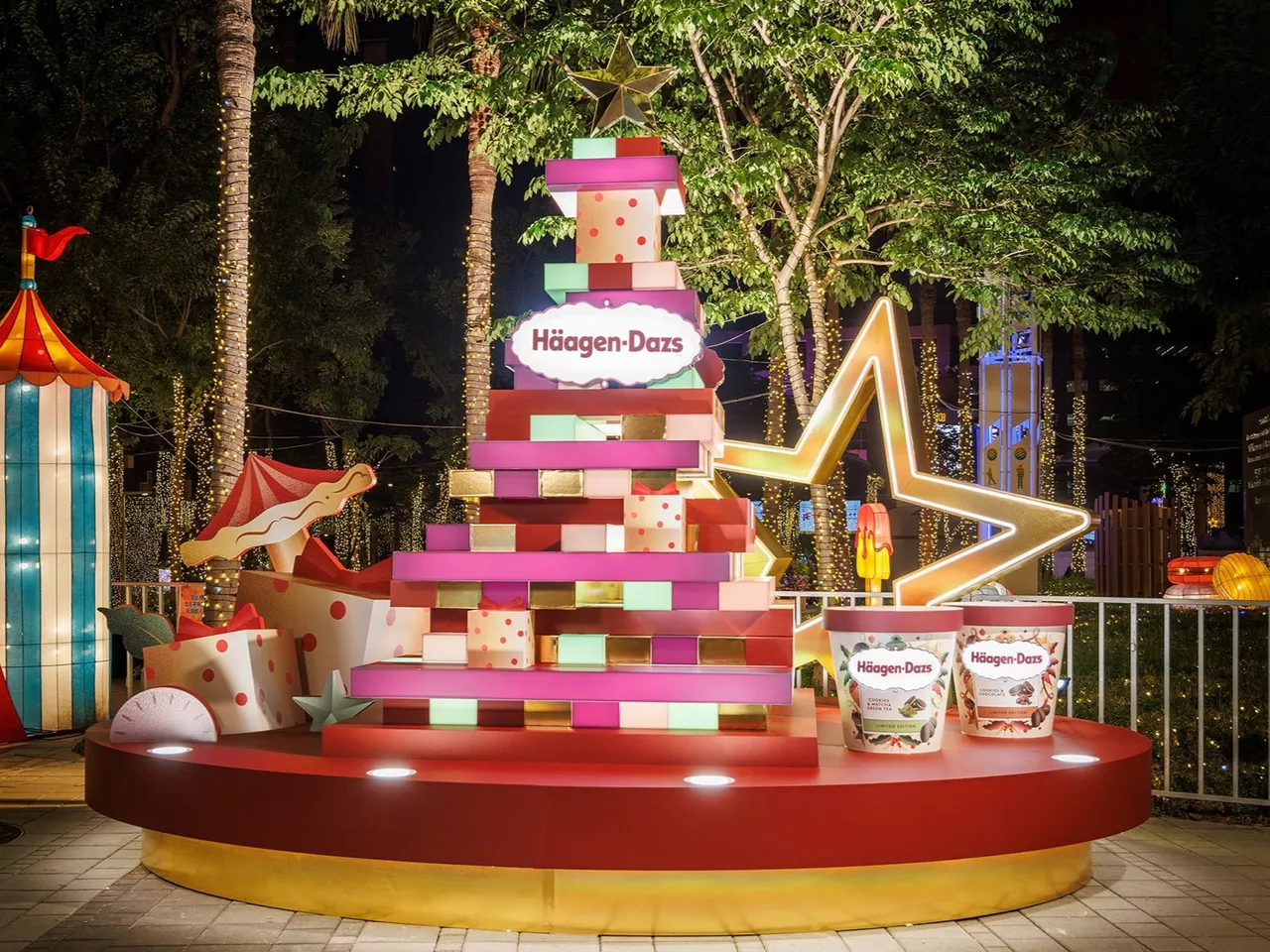 Häagen-Dazs叠叠乐圣诞树新北耶诞城登场　周末限定扭蛋活动免费吃冰淇淋