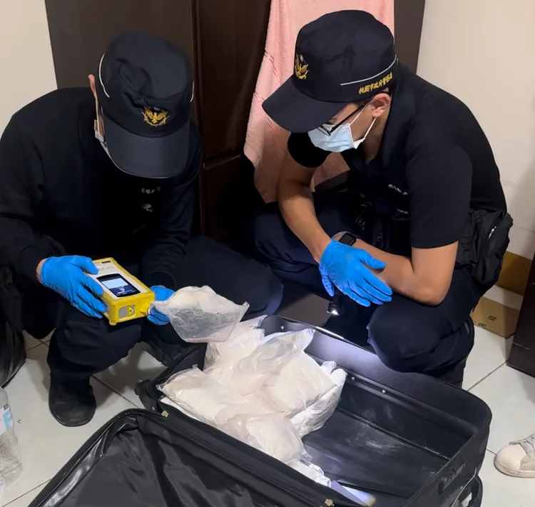 警方檢驗。中壢警分局提供