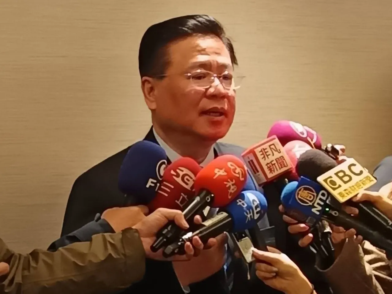 商总今举办「2025行政院卓院长与商业领袖座谈会」，商总理事长许舒博于会后受访。许丽珍摄