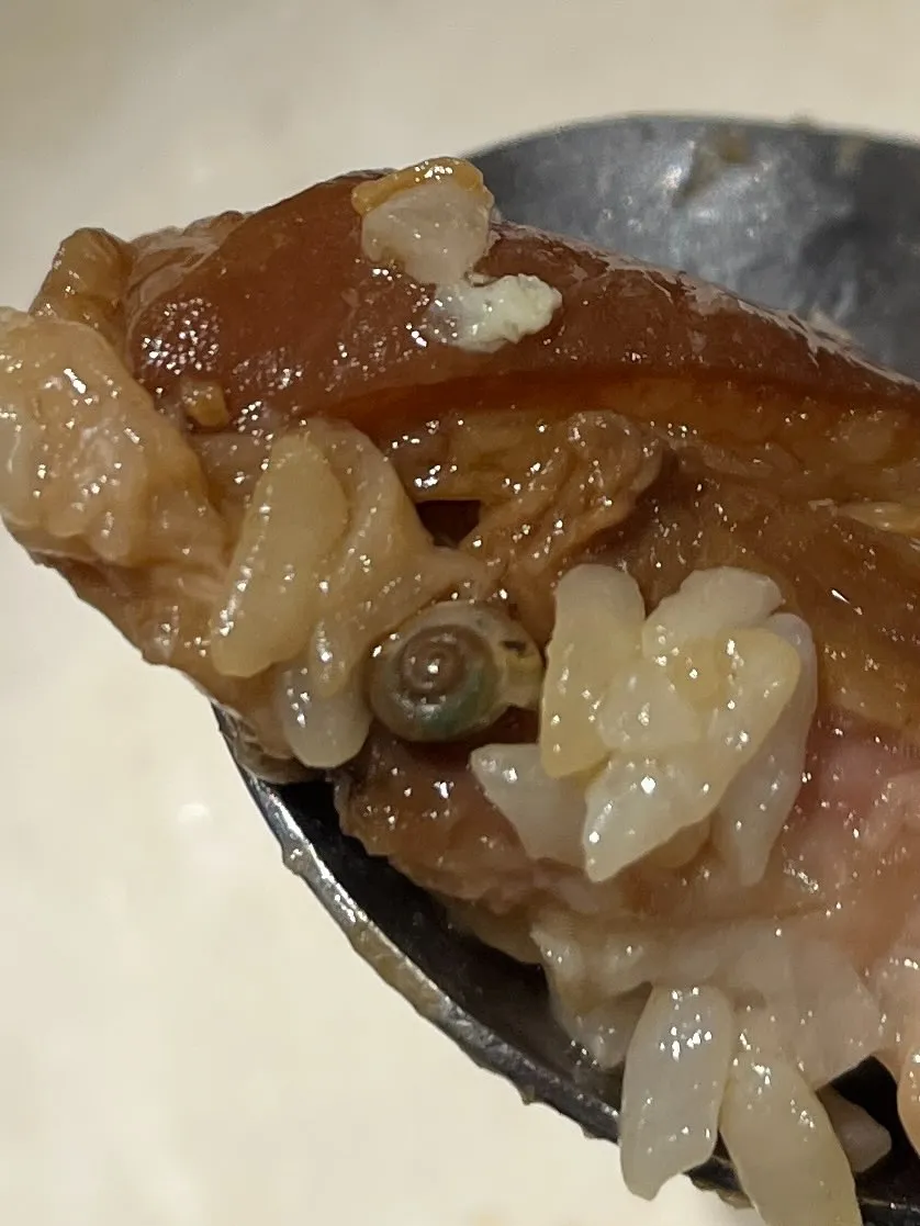 柏泓肉燥饭被民众爆料饭里有蜗牛。翻摄threads