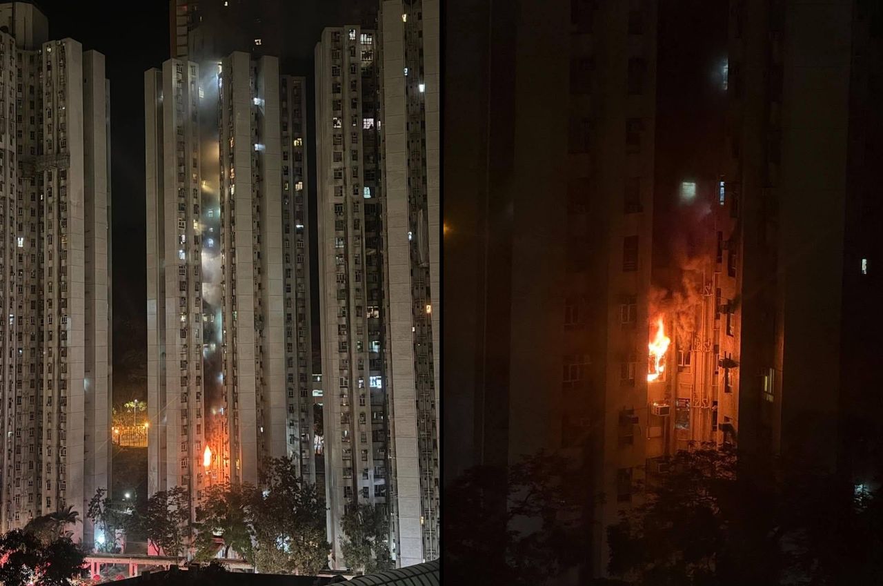 香港又見高樓火警急撤百人 25分鐘撲滅3人2貓被救出