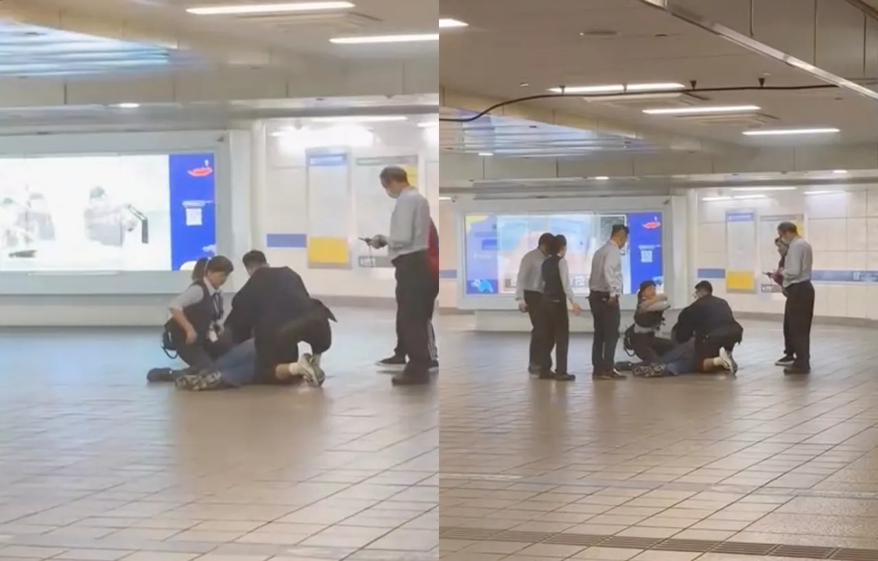 余家昶以肉身阻挡张文，不幸遭刺身亡。翻摄画面